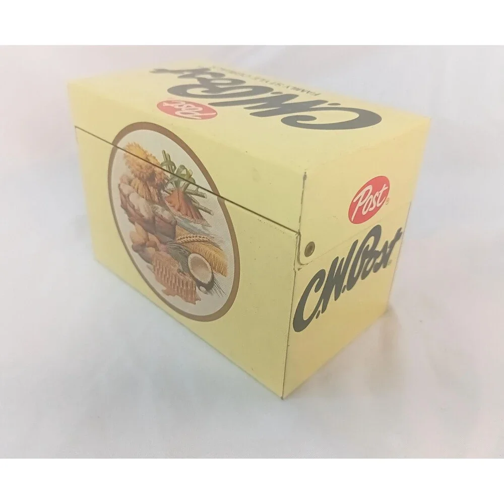 Vintage C.W. Post Metal Recipe Box